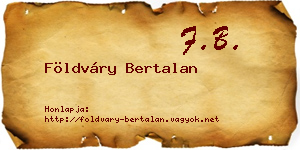 Földváry Bertalan névjegykártya